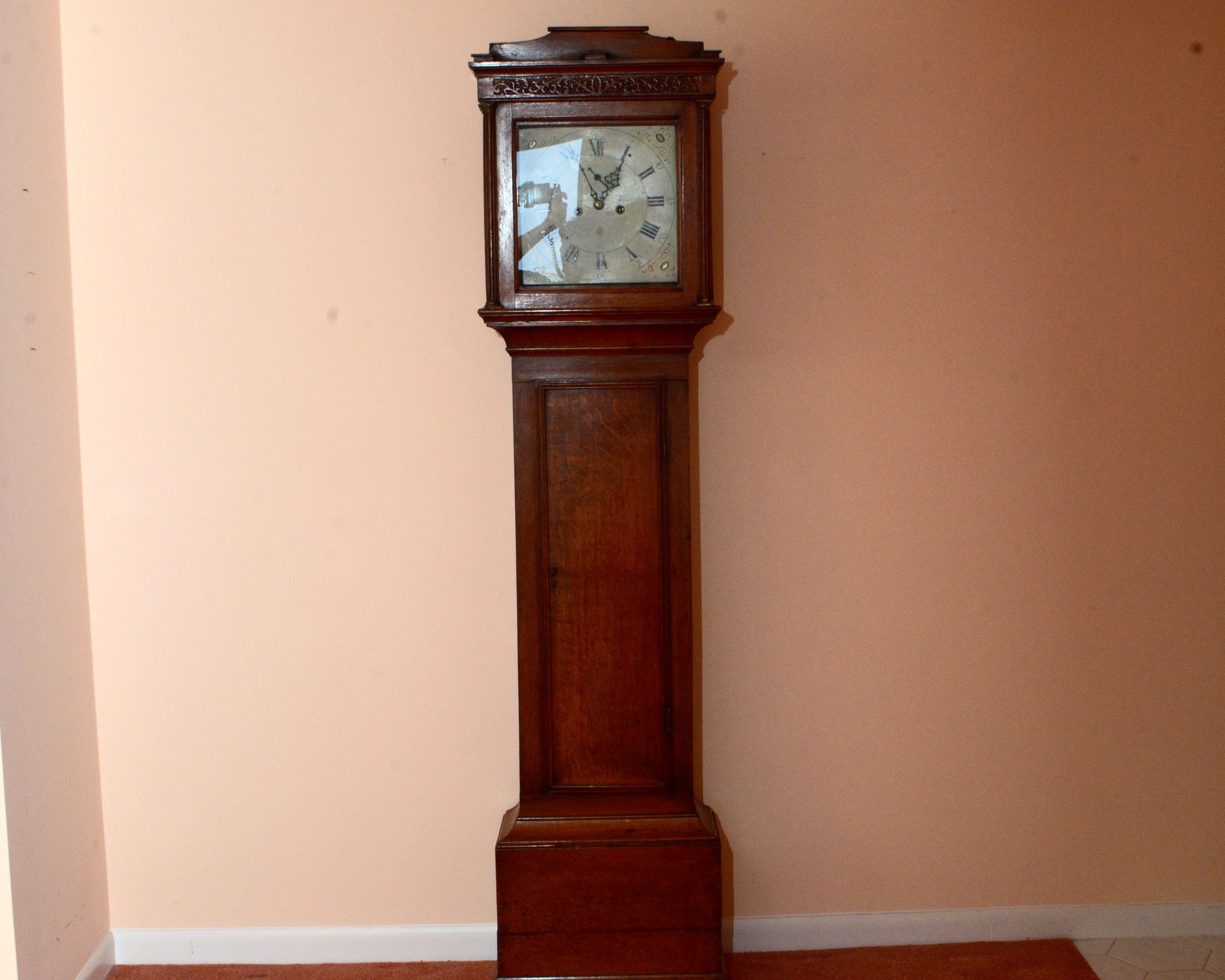 Knight Thaxted Antique 1750 Mahogany Grandfather Clock