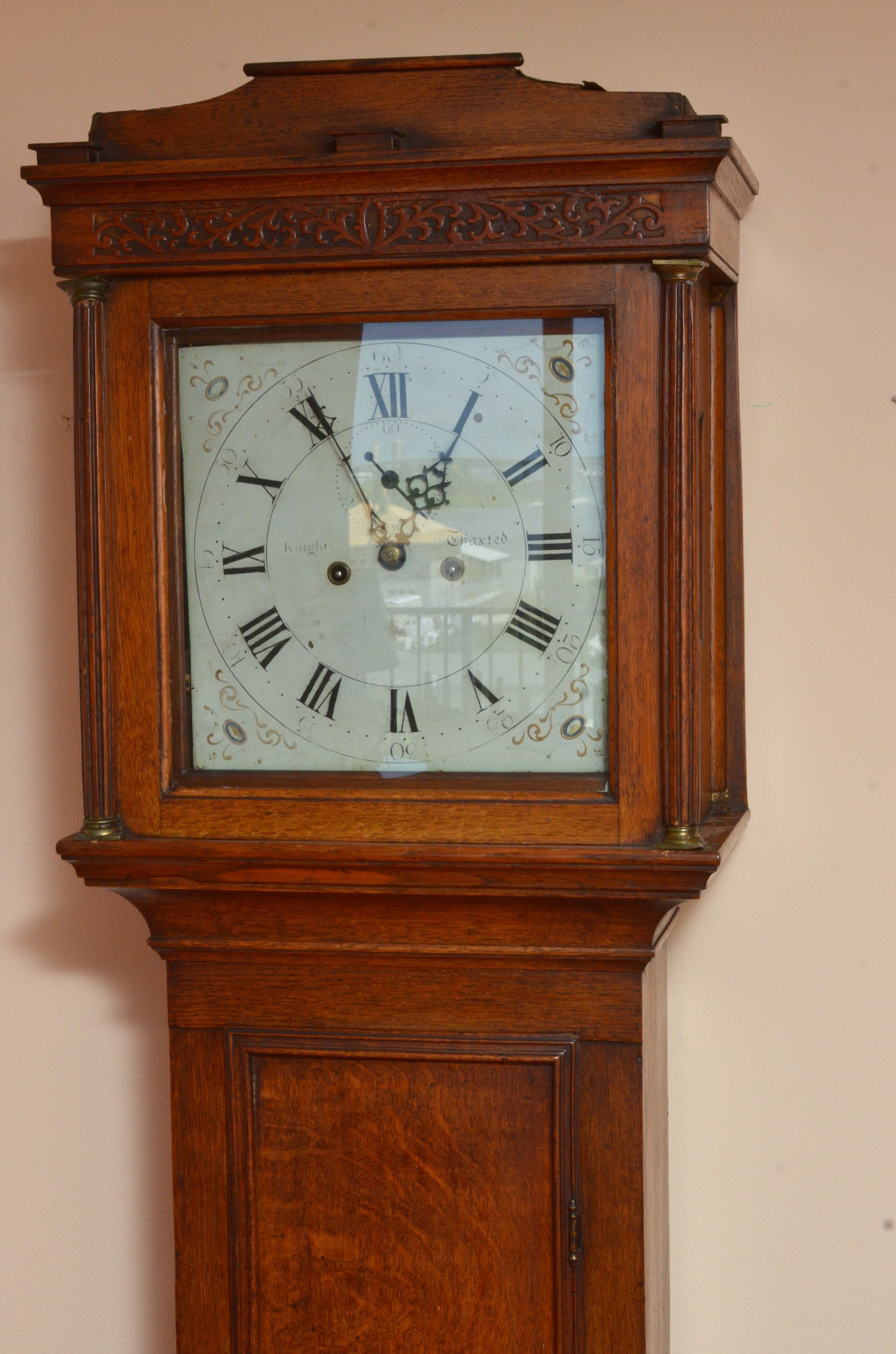 Knight Thaxted Antique 1750 Mahogany Grandfather Clock