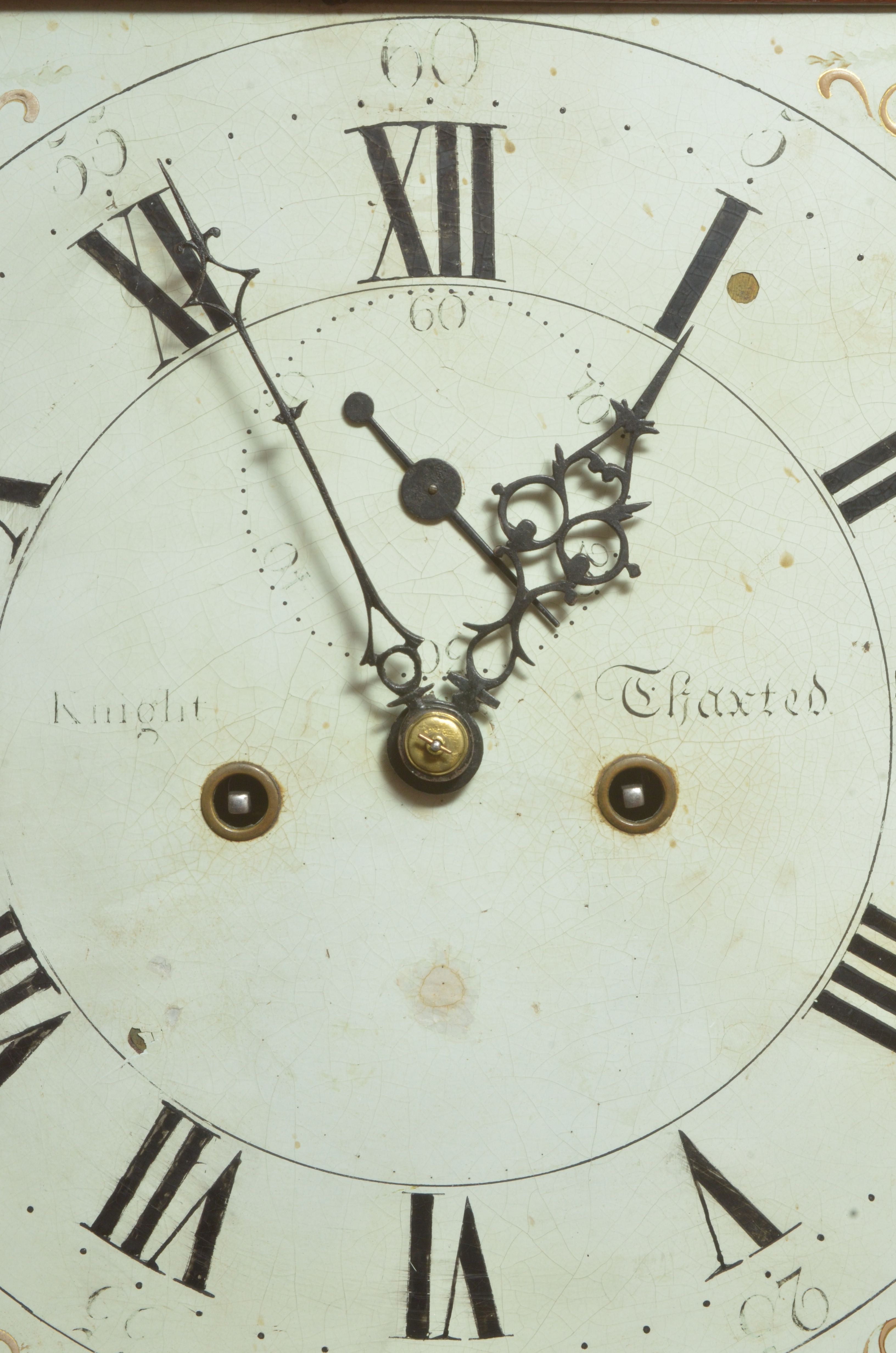 Knight Thaxted Antique 1750 Mahogany Grandfather Clock