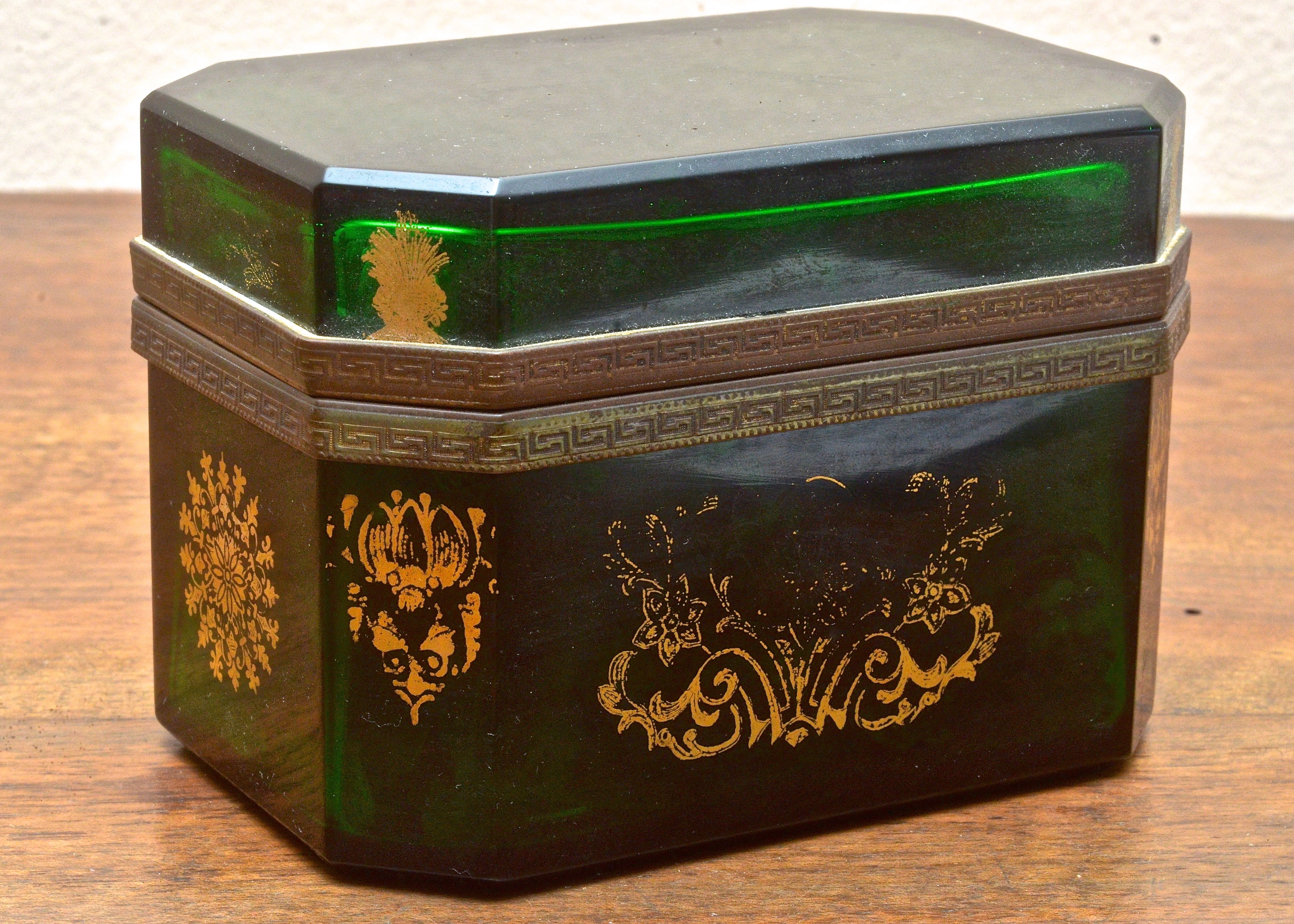 Dark Green Glass Box