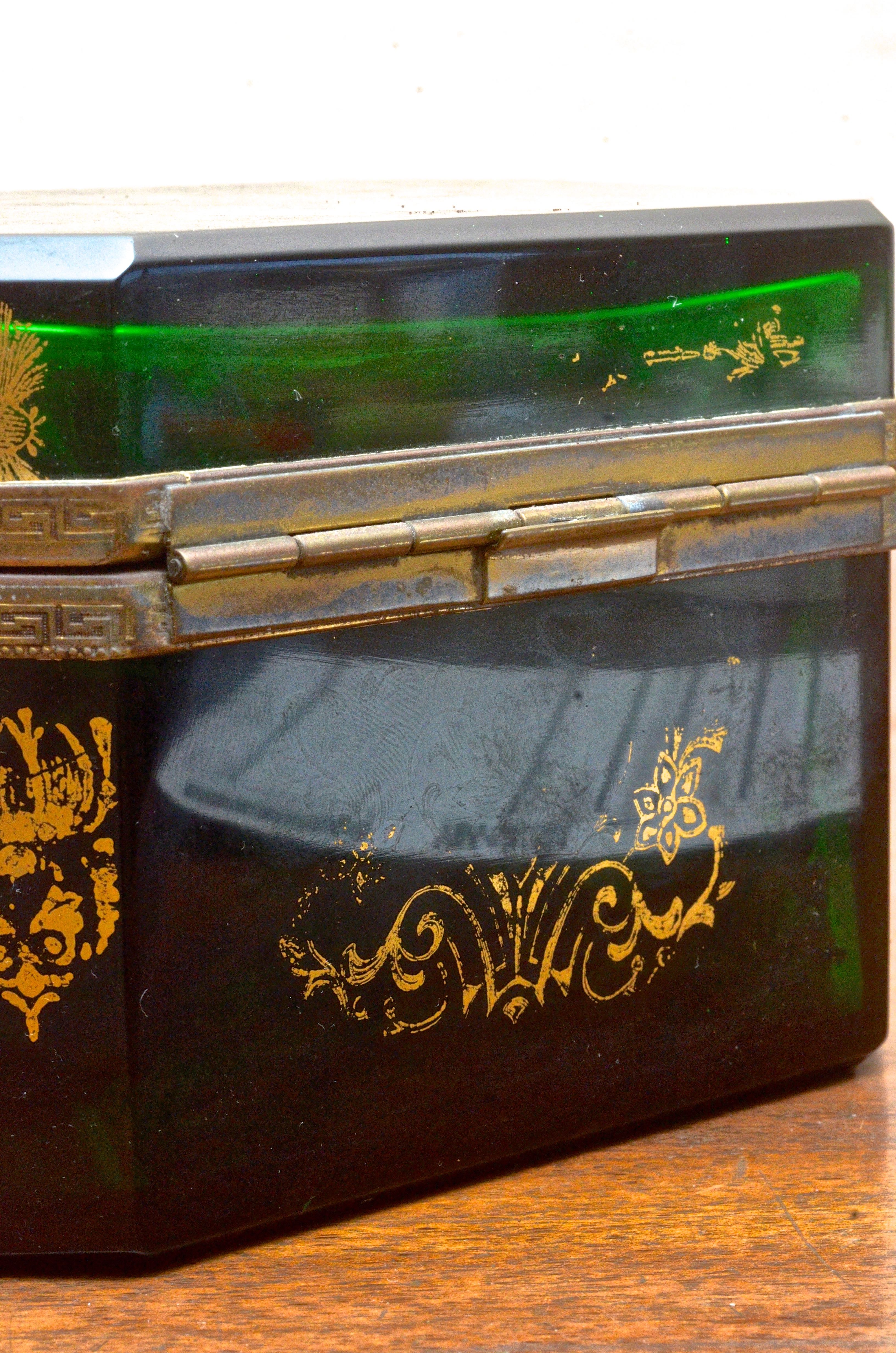 Dark Green Glass Box