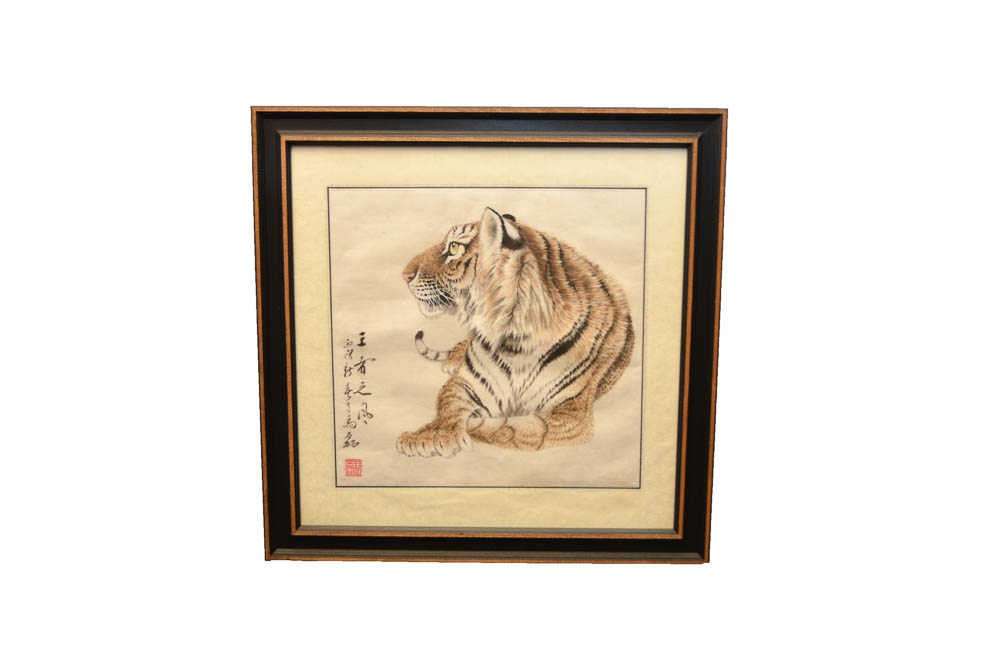 Pen and Ink Tiger Drawing