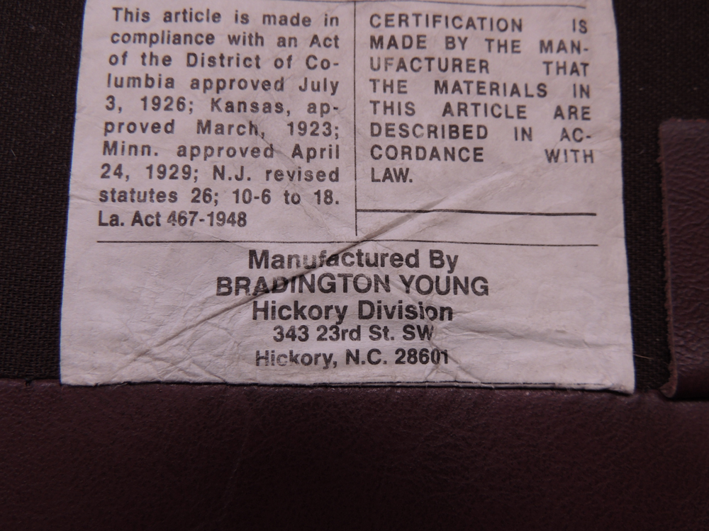 Bradington Young Red Leather Camel Back Sofa