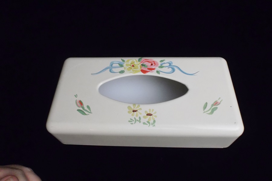 Vintage Hand-Painted Metal Vanity Set