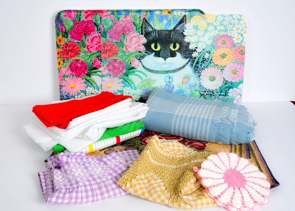 Collectin of Vintage Linens & Aprons and More