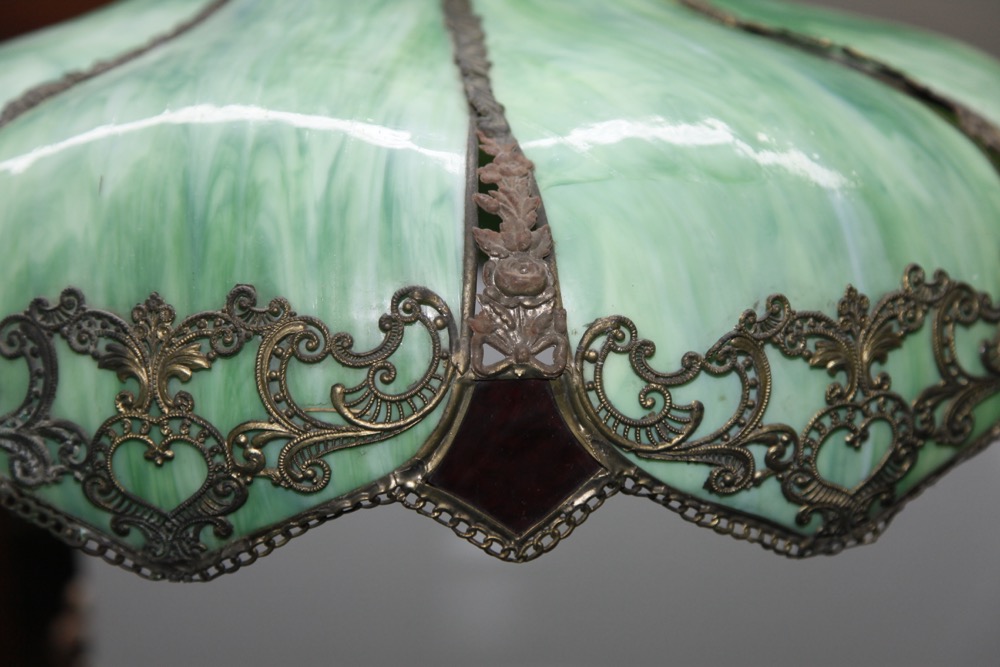 Green Slag Glass Pendant Light Shade