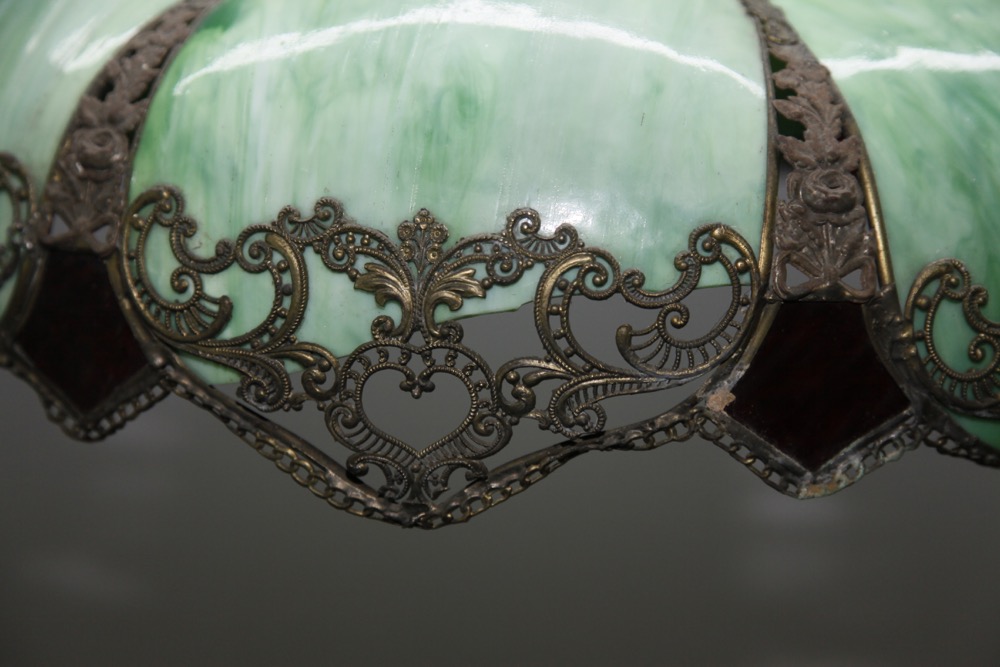 Green Slag Glass Pendant Light Shade