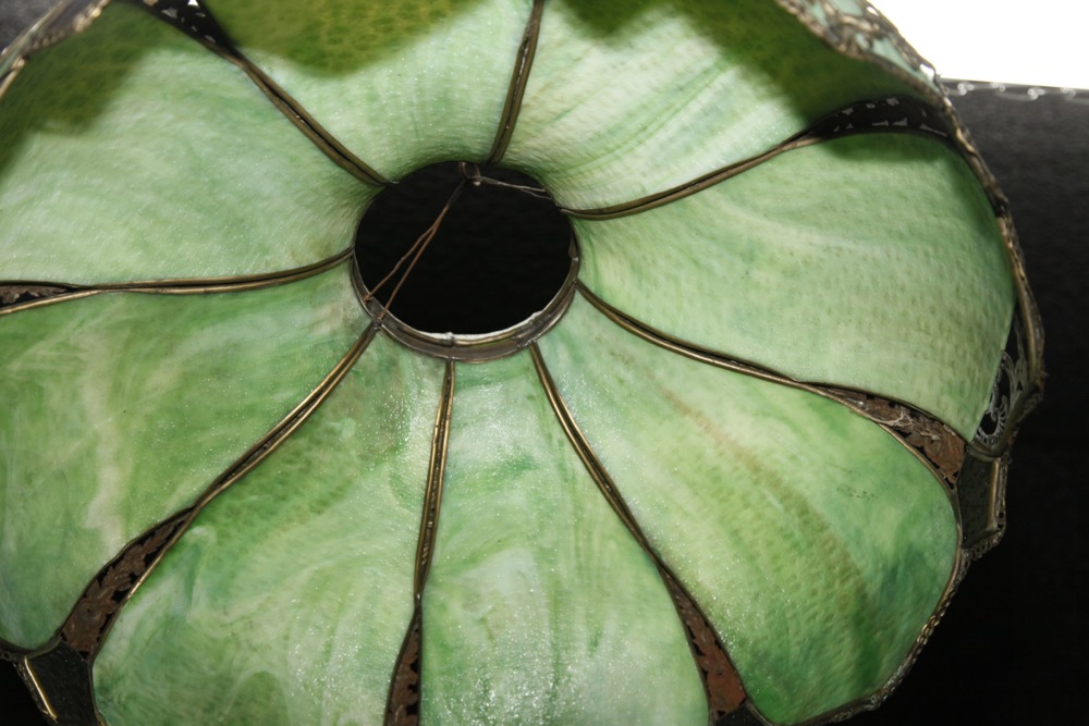 Green Slag Glass Pendant Light Shade