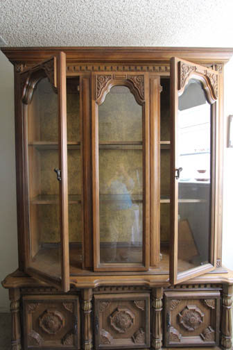 Tall Mediterranean Style China Cabinet