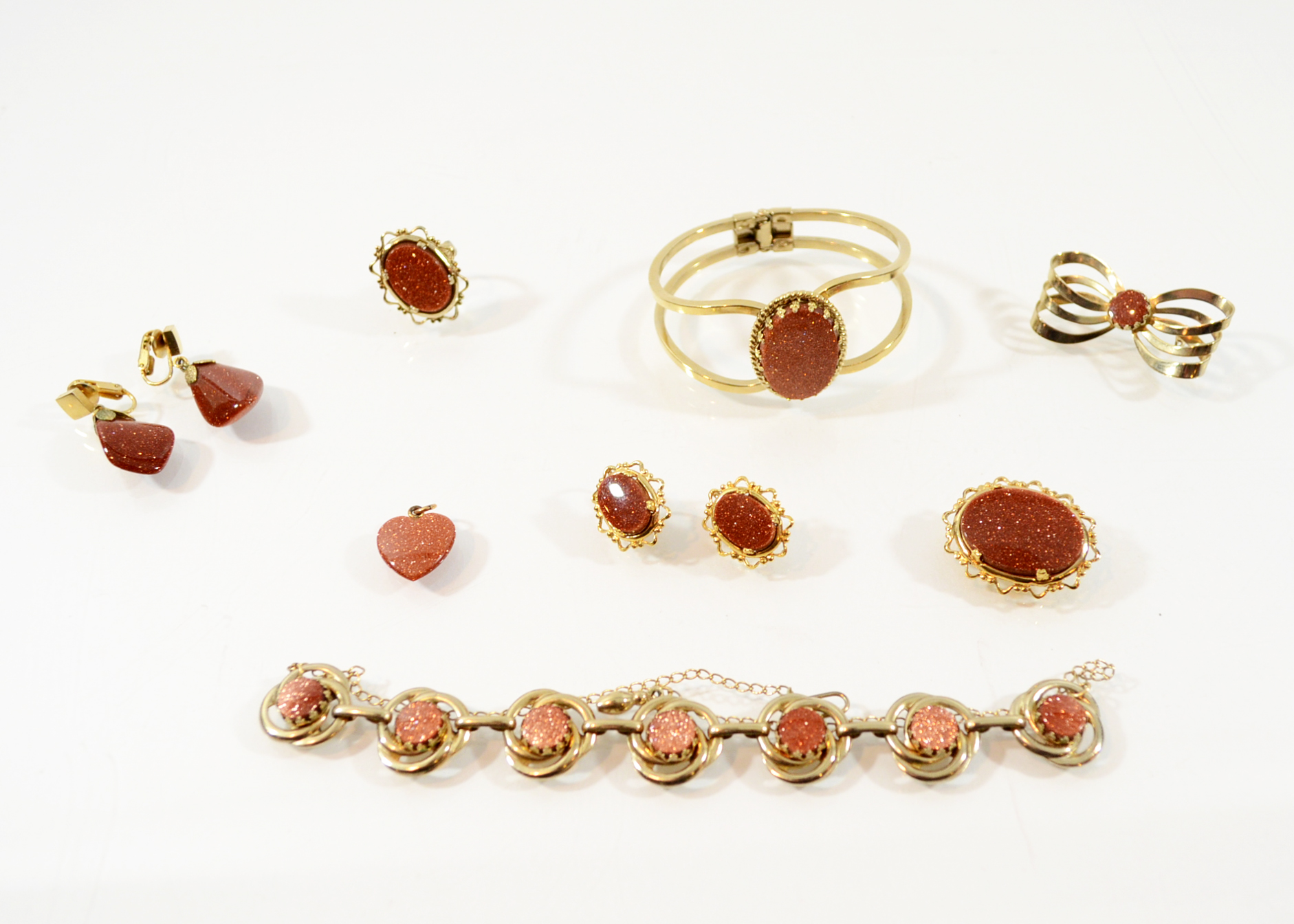 Collection of Gold Tone Costume Jewelry