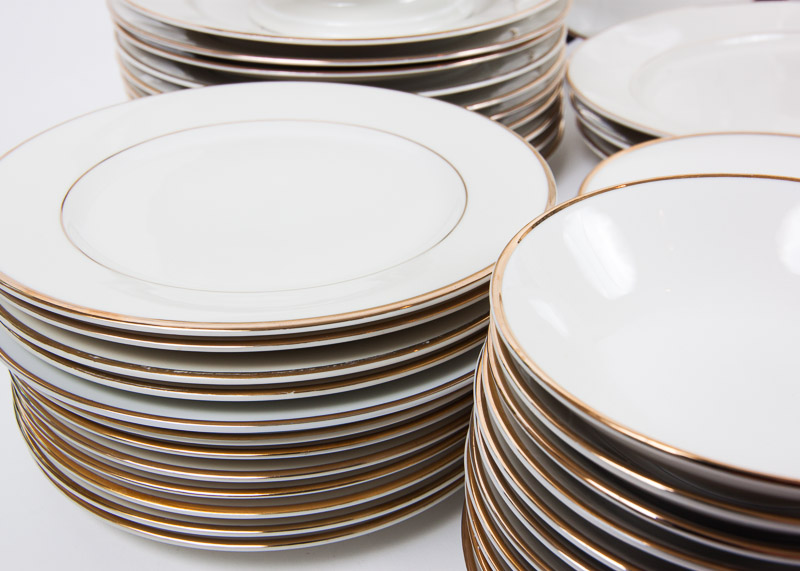 84-Piece Johann Haviland “Golden Band” China Set