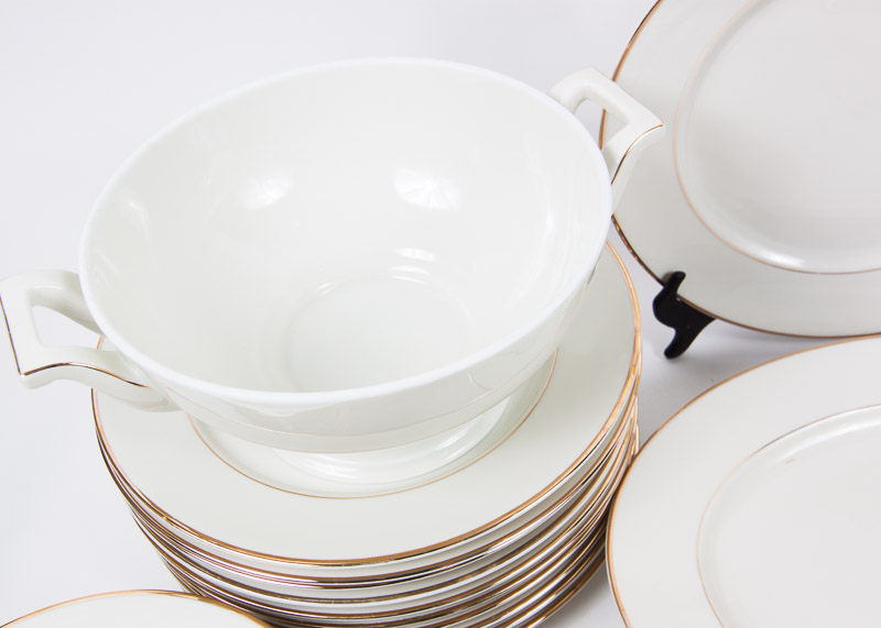 84-Piece Johann Haviland “Golden Band” China Set