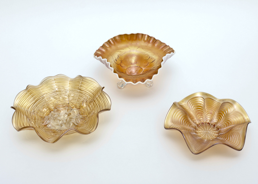 Trio of Carnival Glass Bowls