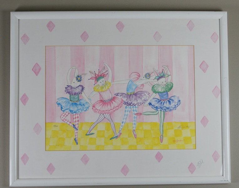 L/E Rabbit Ballerina Print From Watercolor by B.J. Agerter