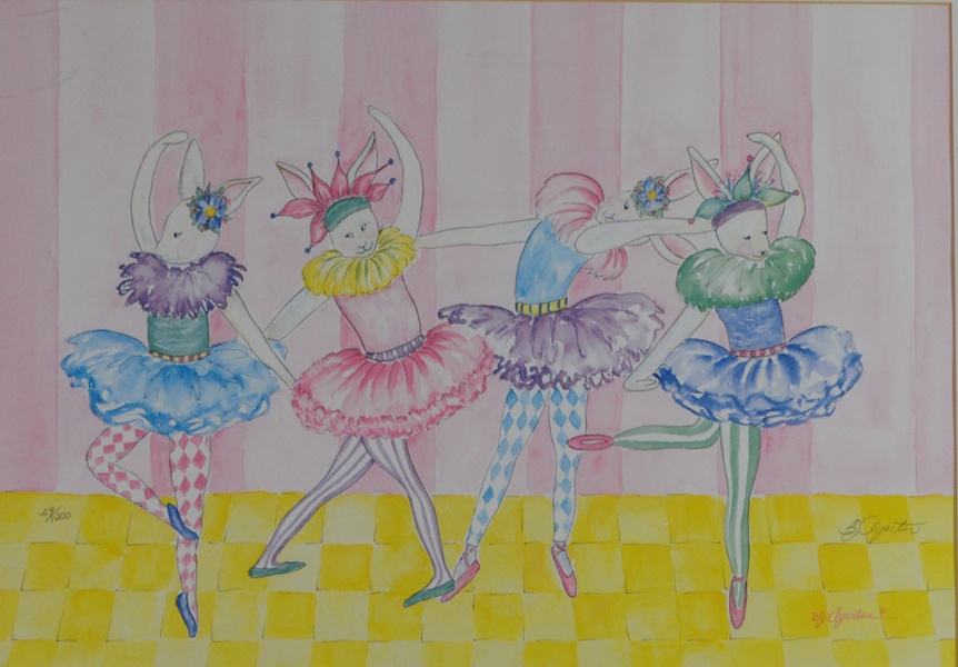 L/E Rabbit Ballerina Print From Watercolor by B.J. Agerter
