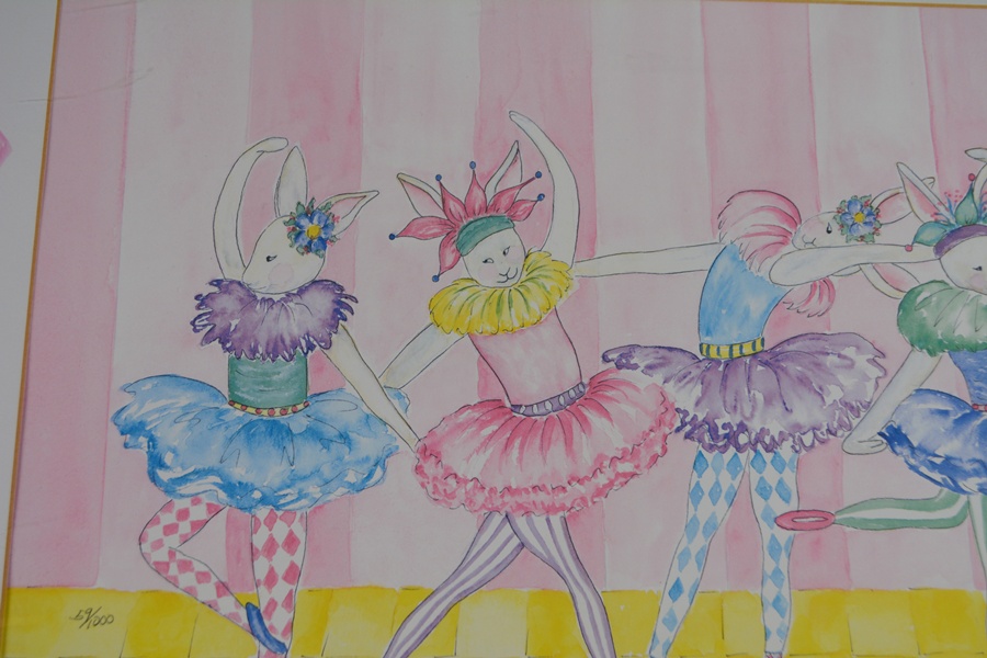 L/E Rabbit Ballerina Print From Watercolor by B.J. Agerter