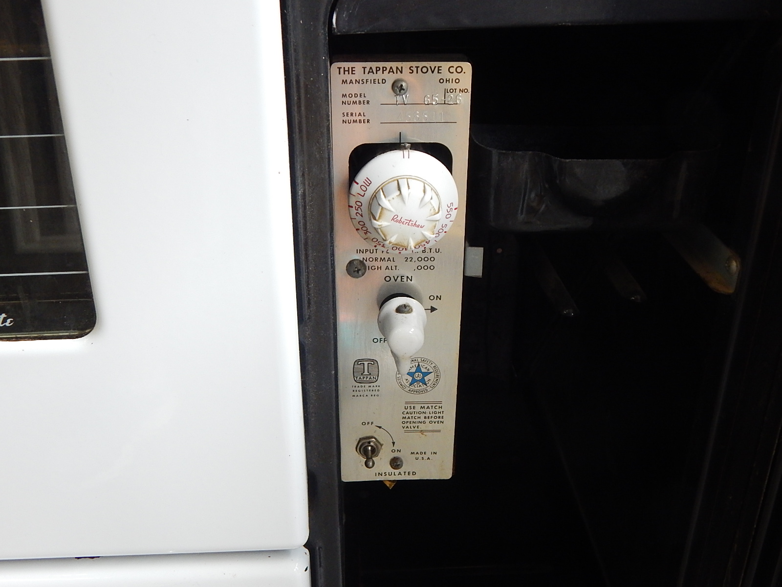 1952 Tappan White Porcelain Stove