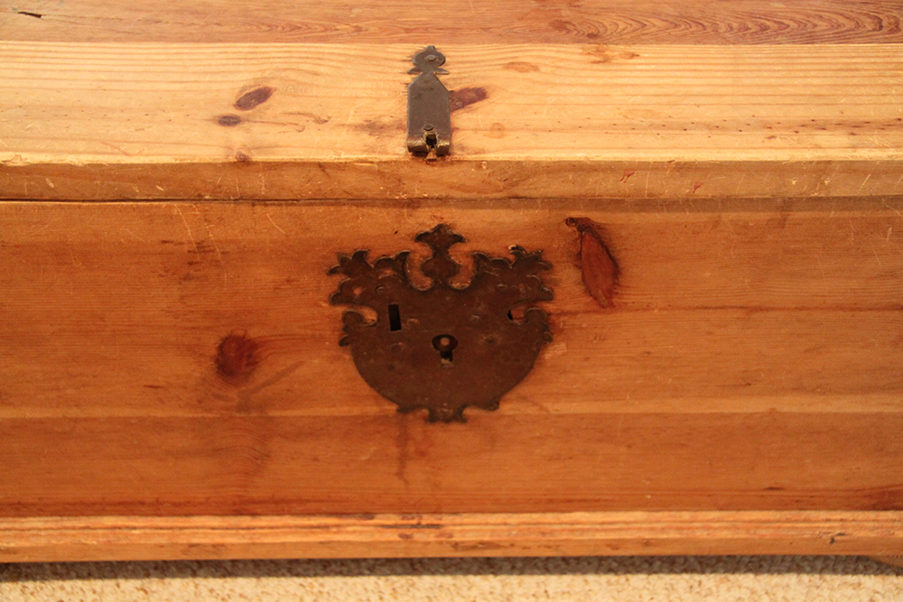 Rustic Wooden Chest with Metal Handles