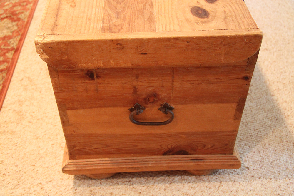 Rustic Wooden Chest with Metal Handles