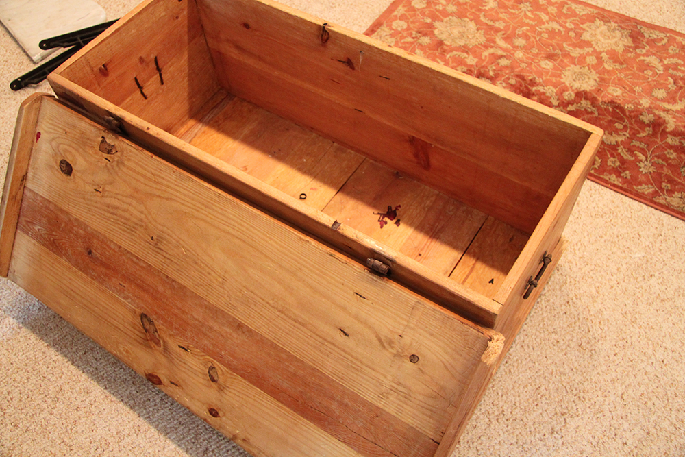Rustic Wooden Chest with Metal Handles