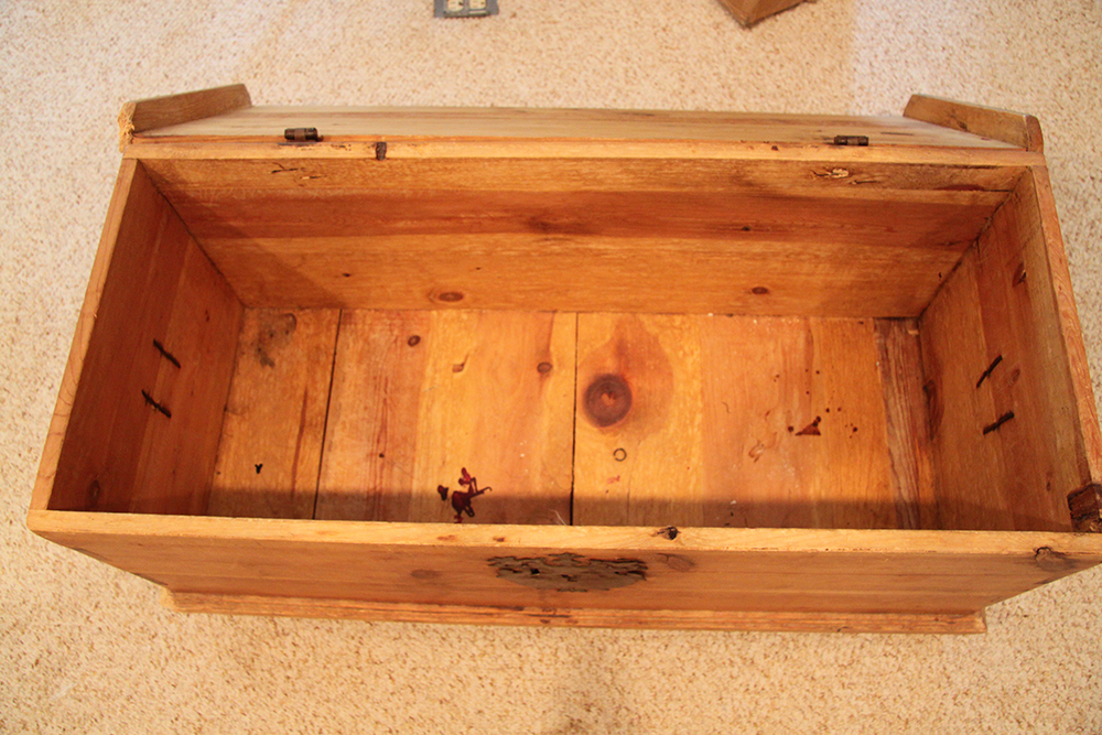Rustic Wooden Chest with Metal Handles