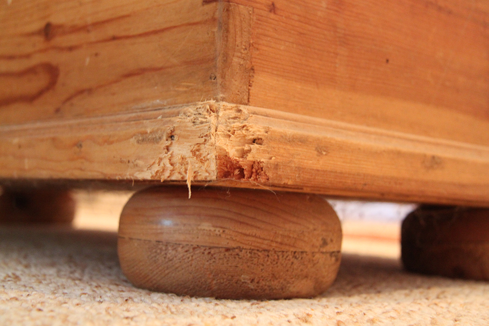 Rustic Wooden Chest with Metal Handles