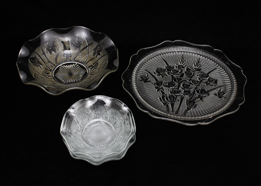 Group of Vintage Depression Glass Dishes