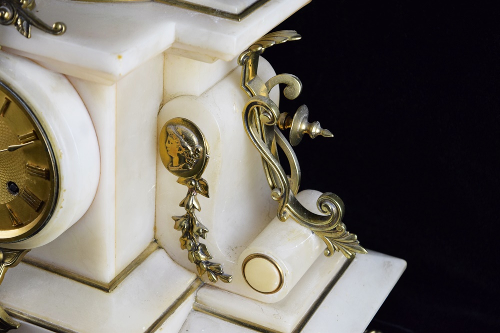 19th Century French Figural Mystery Clock on Alabaster Base