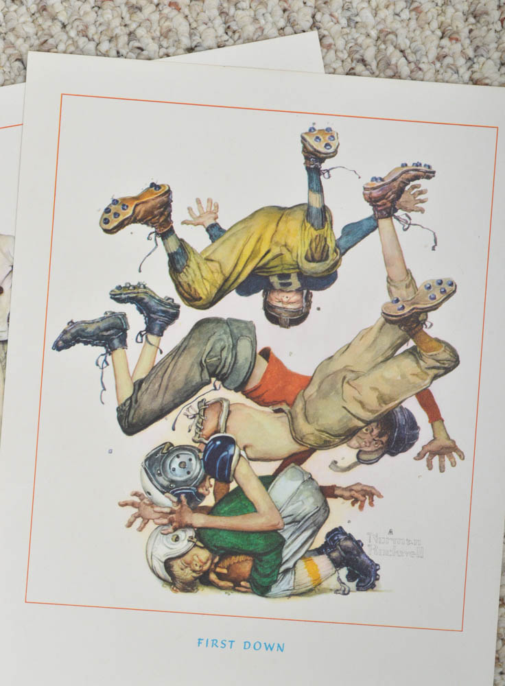 Four Norman Rockwell ¨American Boys¨ Photo Offset Lithographs