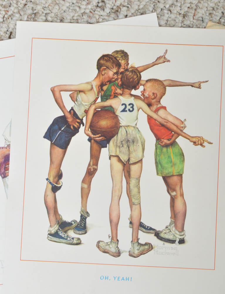 Four Norman Rockwell ¨American Boys¨ Photo Offset Lithographs