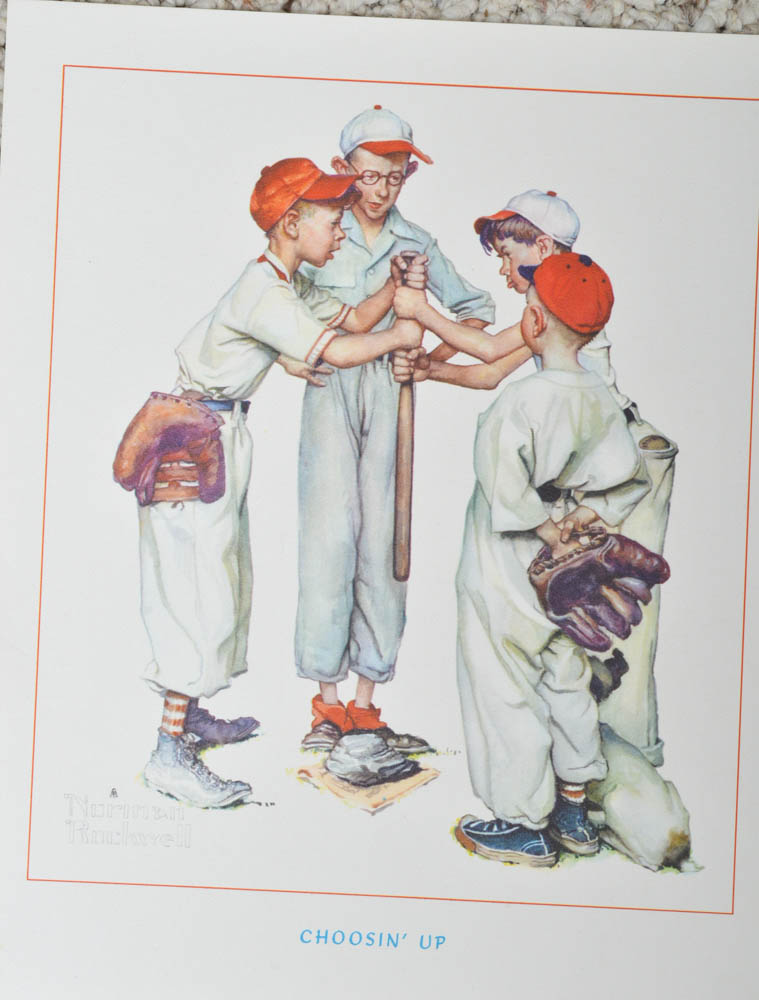 Four Norman Rockwell ¨American Boys¨ Photo Offset Lithographs