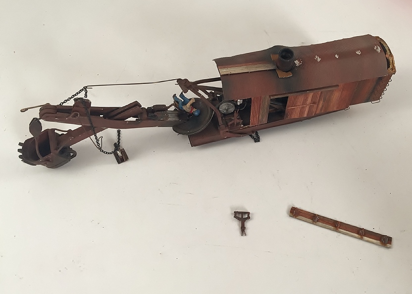 Vintage Wood and Metal HO Scale Steam Shovel Car