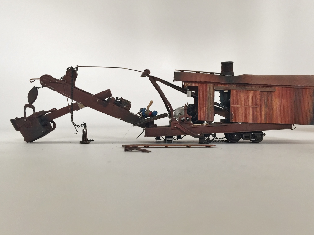Vintage Wood and Metal HO Scale Steam Shovel Car
