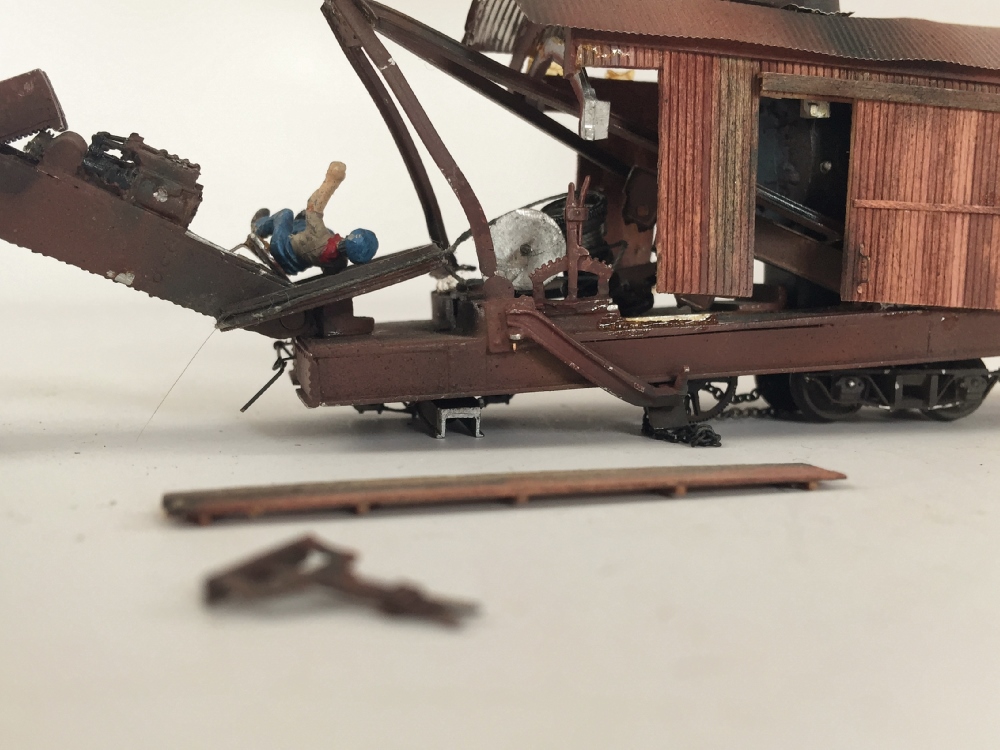 Vintage Wood and Metal HO Scale Steam Shovel Car