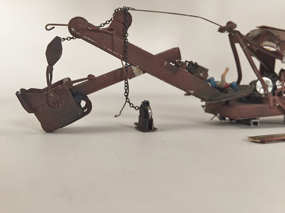 Vintage Wood and Metal HO Scale Steam Shovel Car