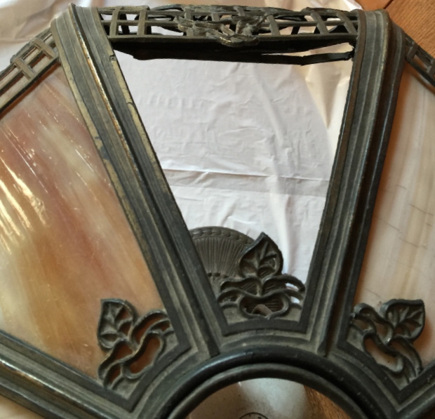 Vintage Reproduction Slag Glass Lamp