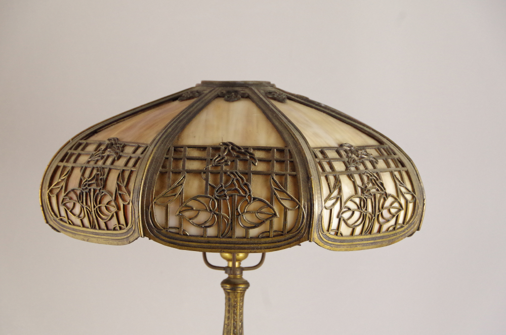 Vintage Reproduction Slag Glass Lamp