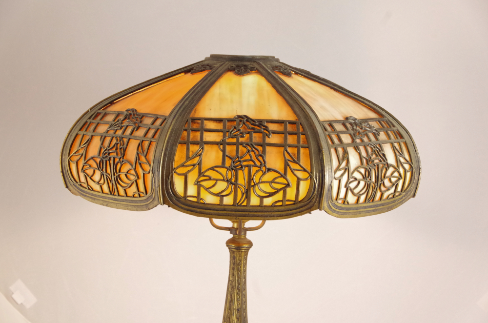 Vintage Reproduction Slag Glass Lamp