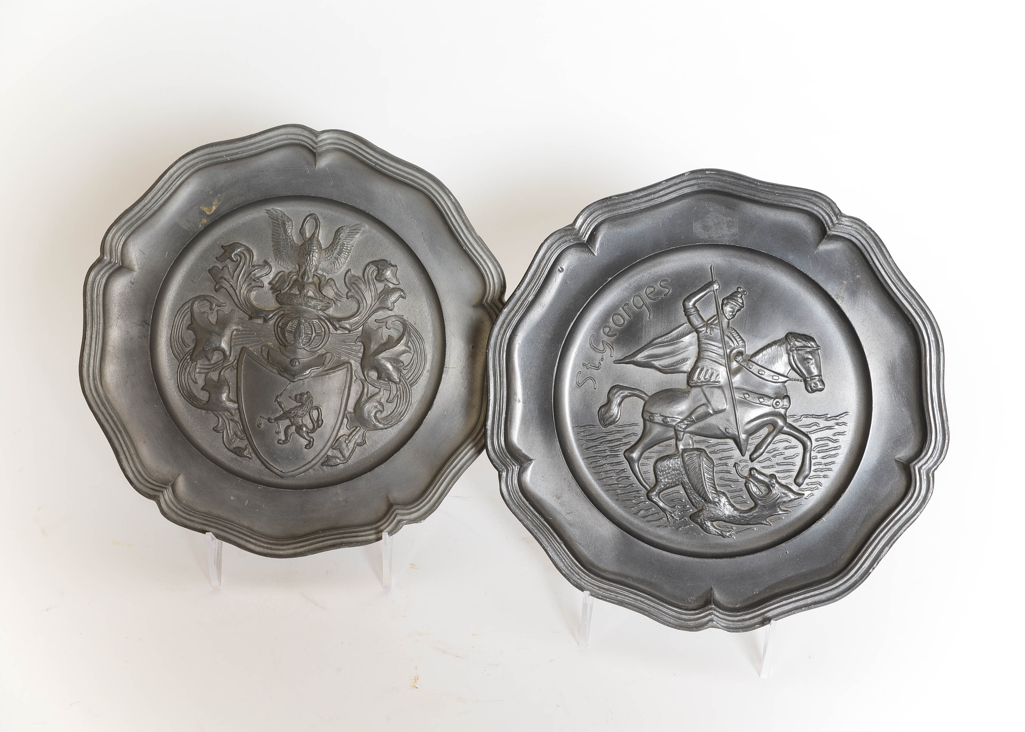 Pair of Vintage Pewter Plates