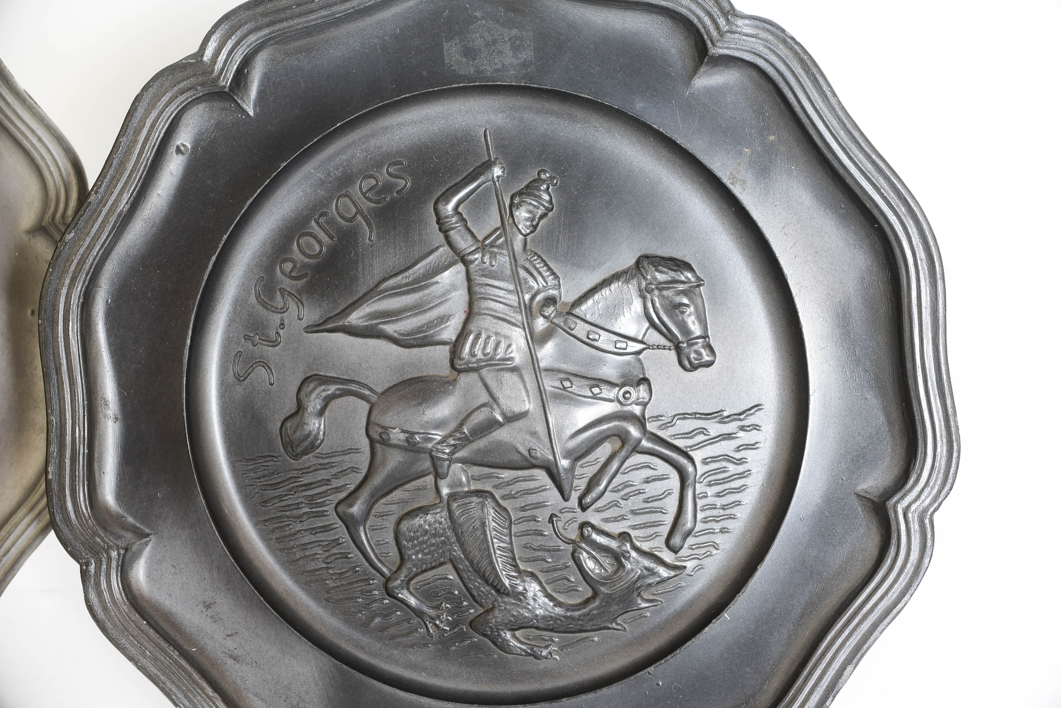 Pair of Vintage Pewter Plates