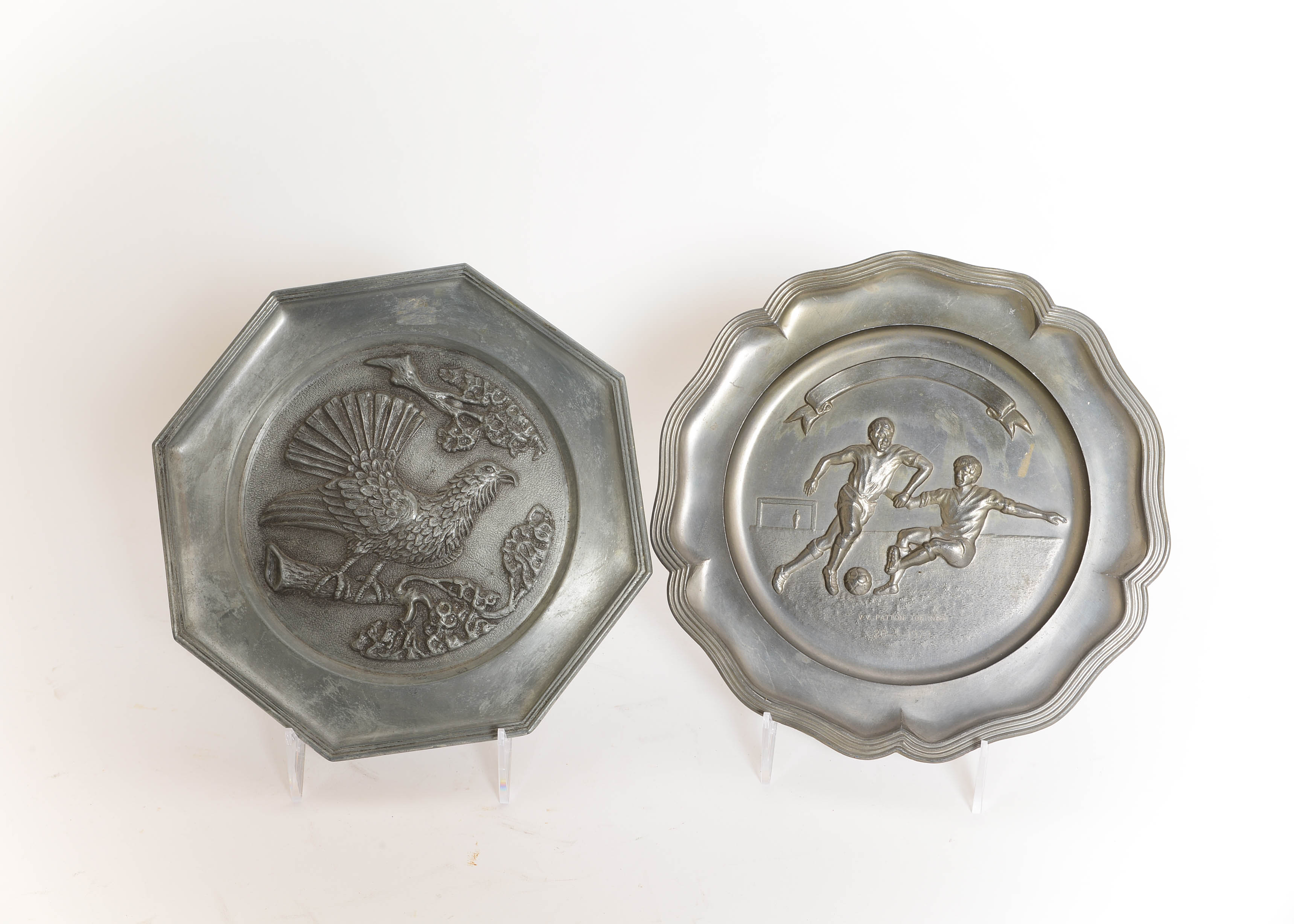 Pair of Vintage Pewter Plates