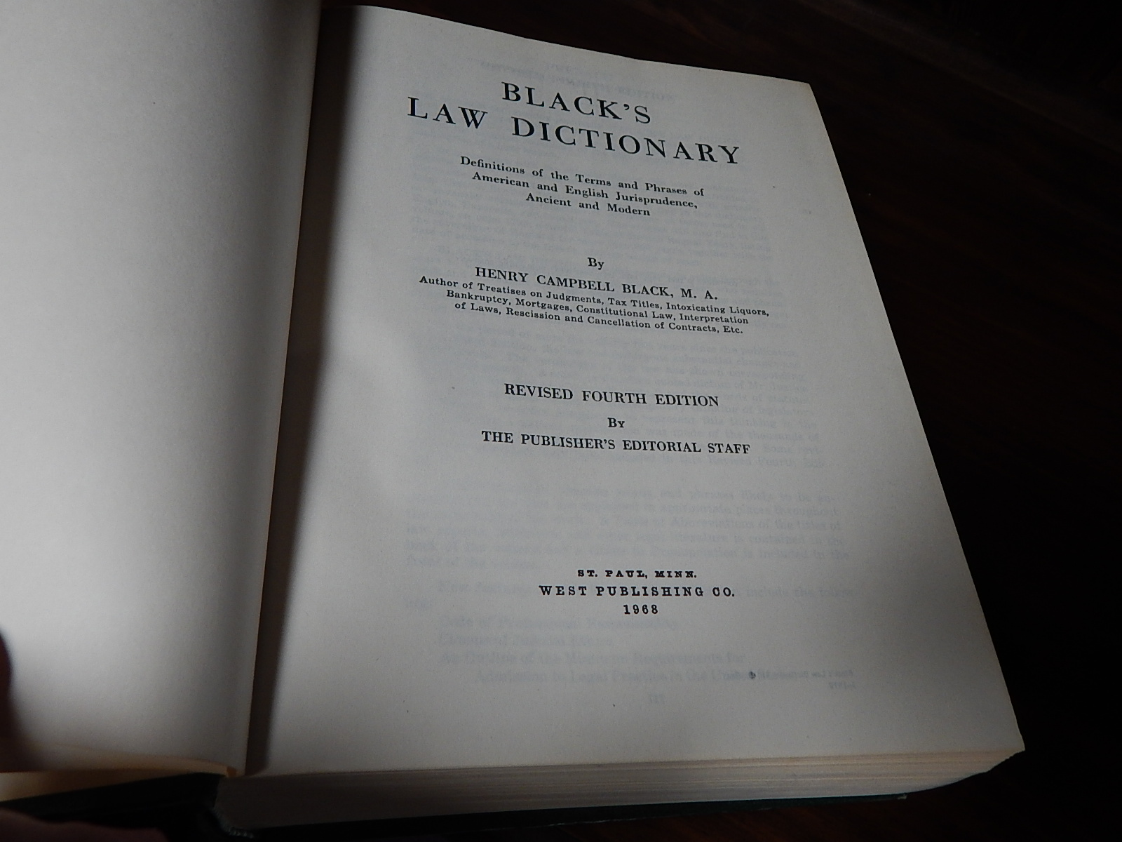 Books - Black's Law Dictionary, Revised Fourth Edition