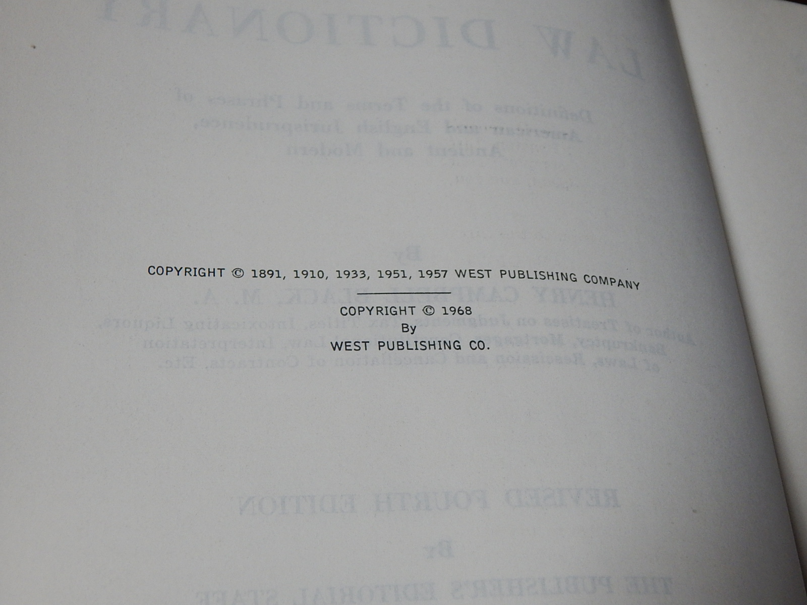 Books - Black's Law Dictionary, Revised Fourth Edition