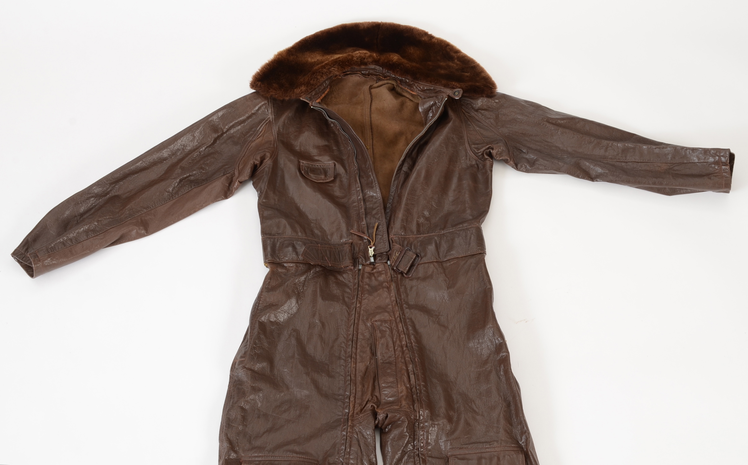 An Early World War II Naval Fighter/Bomber Leather Flight Suit