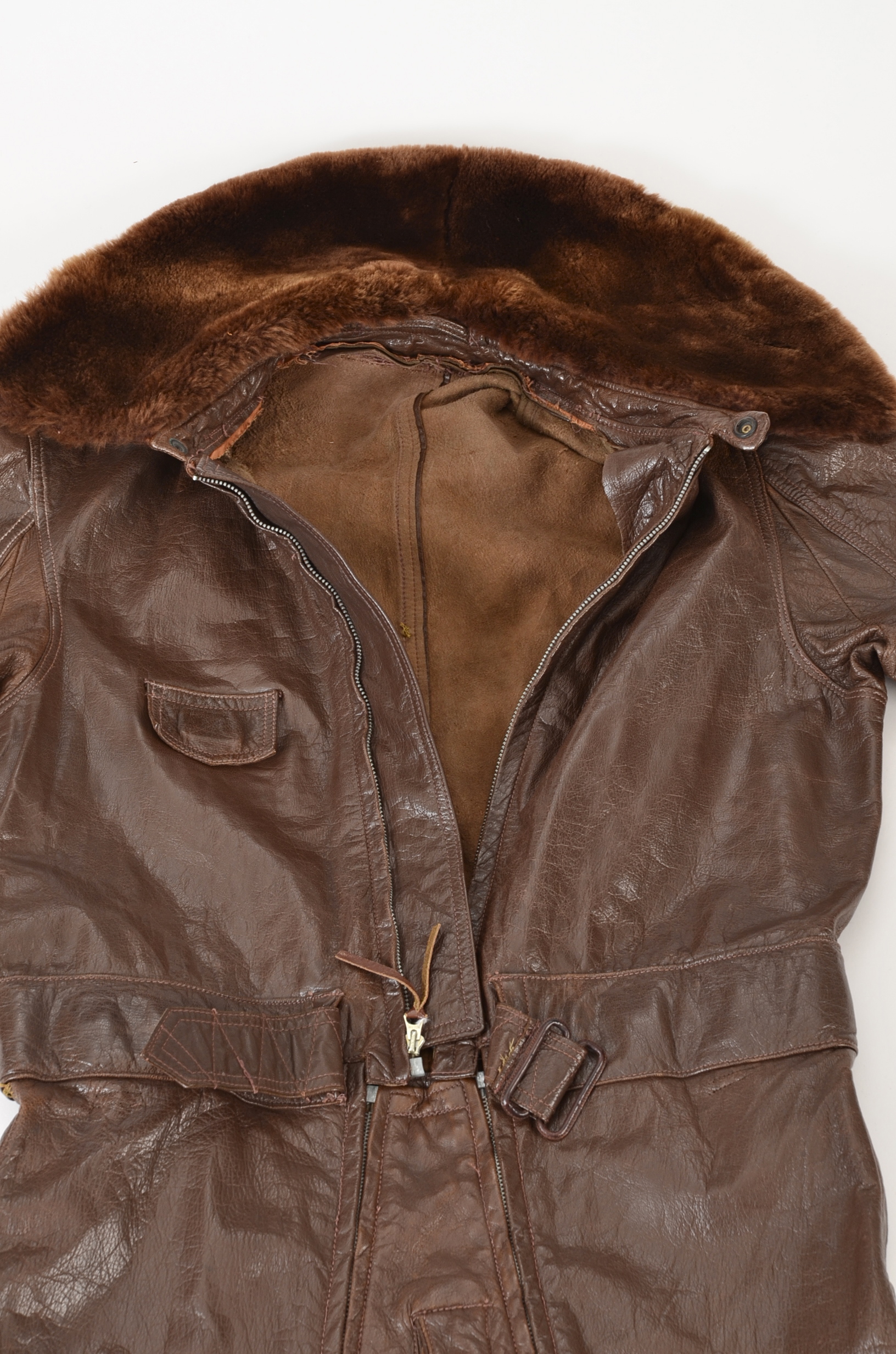 An Early World War II Naval Fighter/Bomber Leather Flight Suit