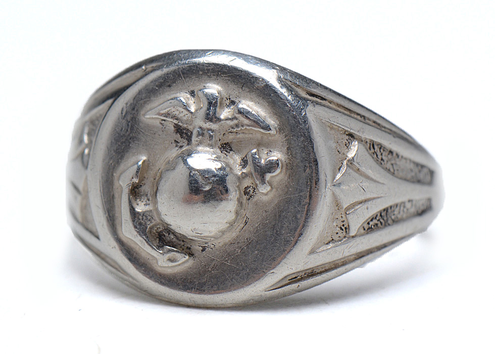A U.S. Marine Corps Sterling Silver Ring