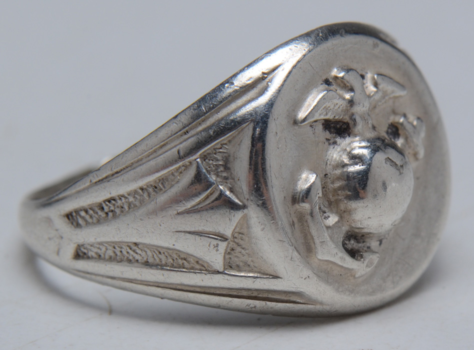 A U.S. Marine Corps Sterling Silver Ring
