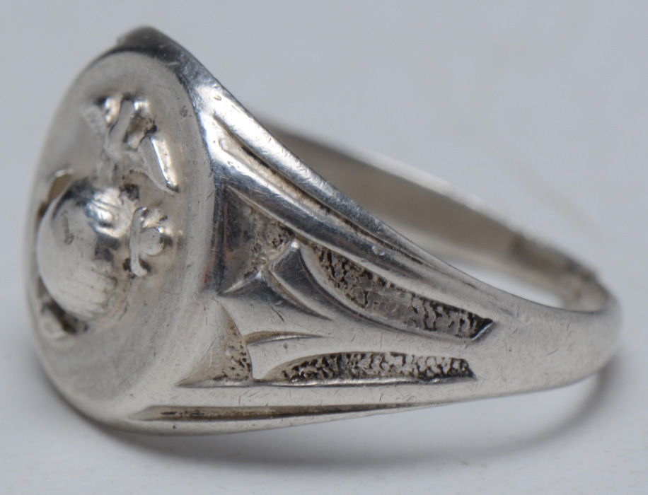 A U.S. Marine Corps Sterling Silver Ring