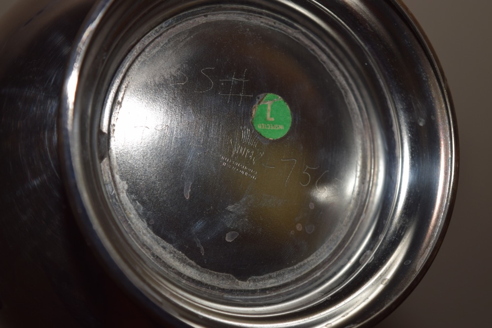 Vintage Silver Plate Pitcher, Snifter and Etched Saucer