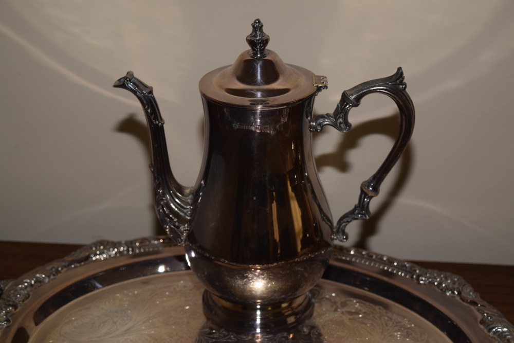 Vintage Silver Plate Platter and Tea Set